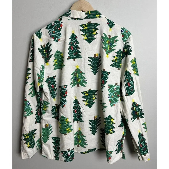 Old Navy Flannel Christmas Tree Print Pajamas 3 Piece Sleep Set Holiday Women’s - Picture 3 of 16